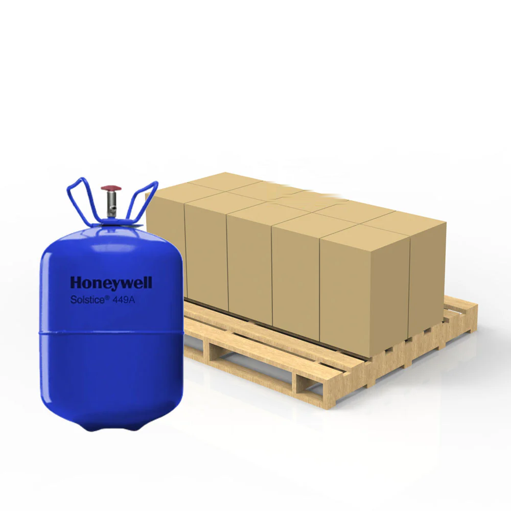 Refrigerant cylinders on a pallet