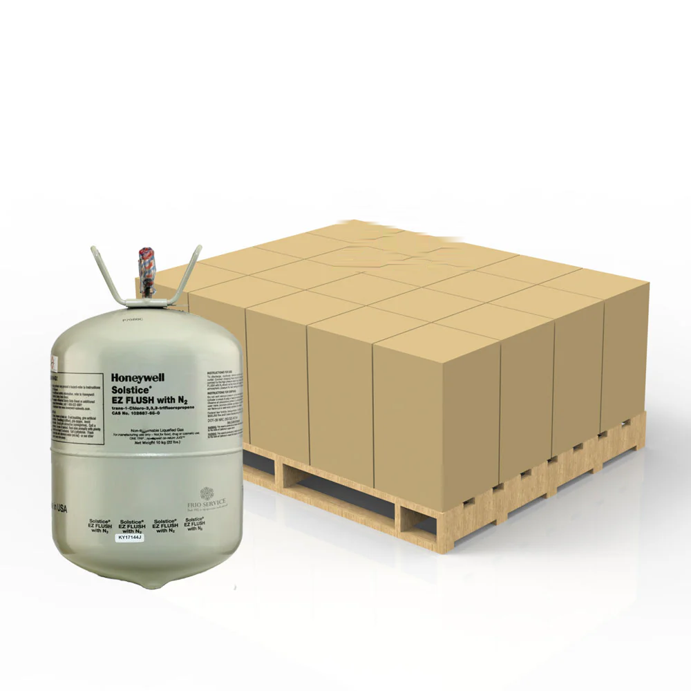 Refrigerant cylinders on a pallet