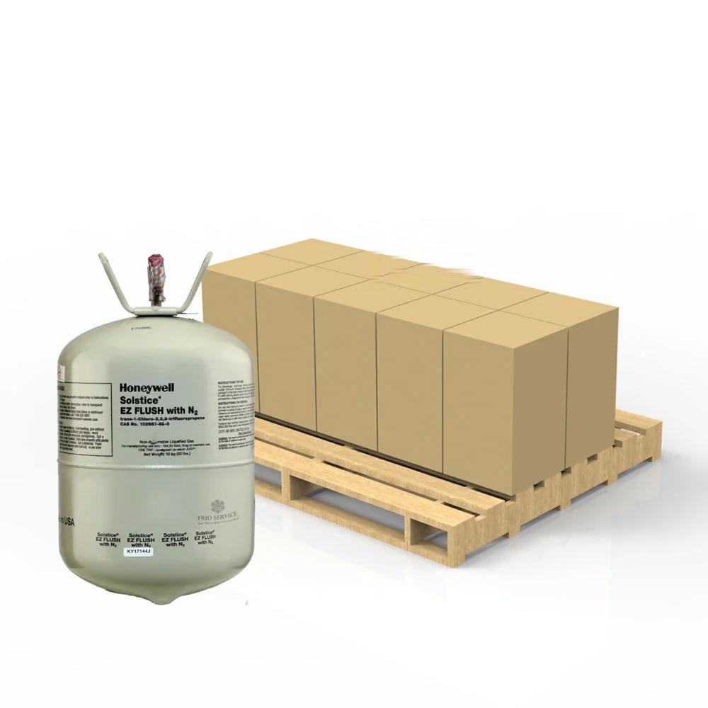 Refrigerant cylinders on a pallet