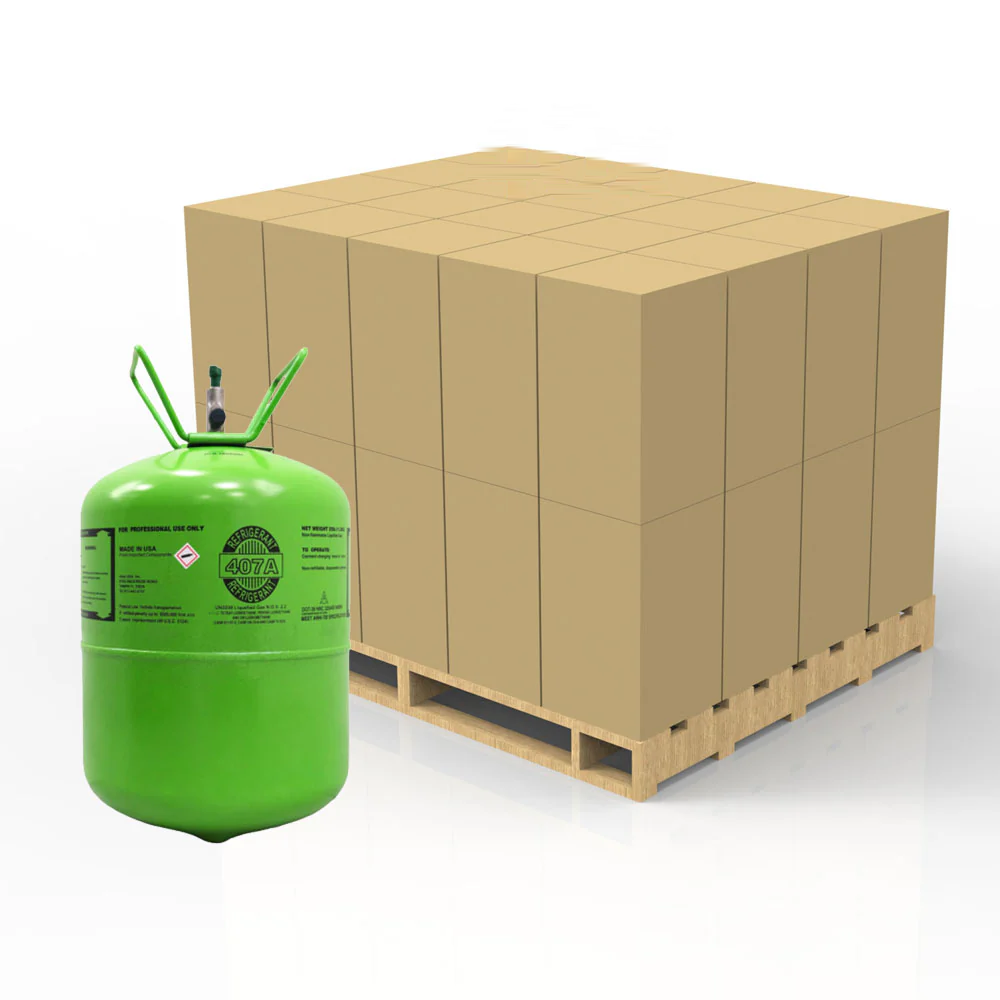 Refrigerant cylinders on a pallet