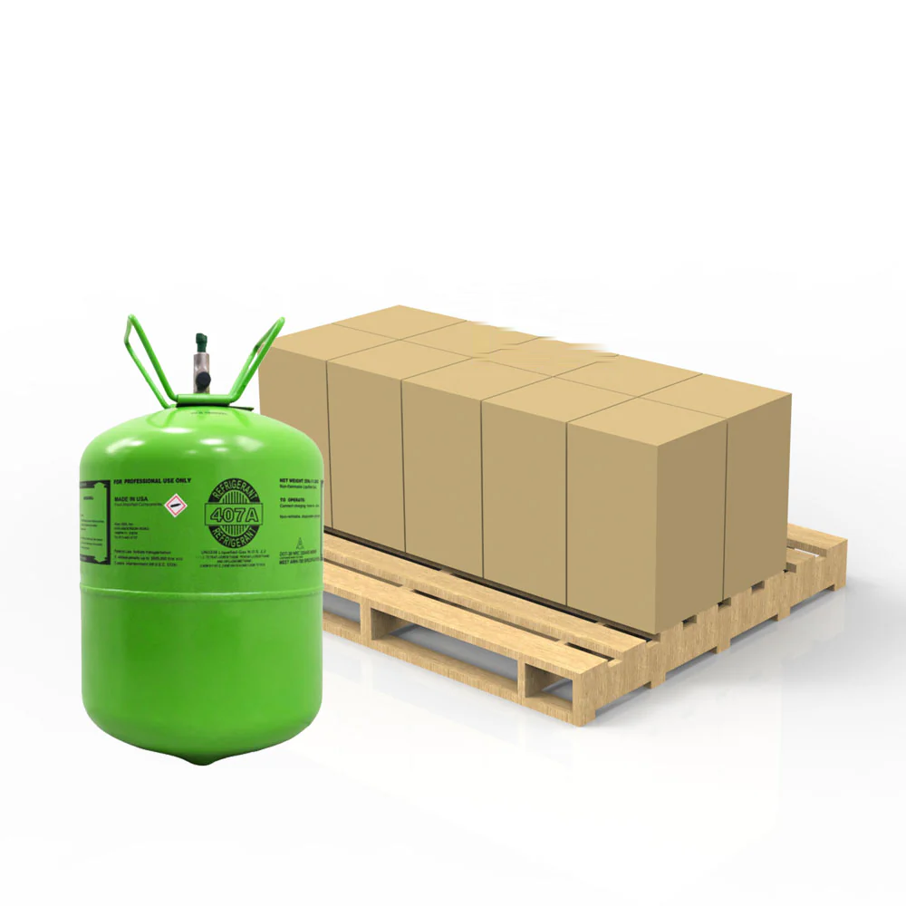 Refrigerant cylinders on a pallet