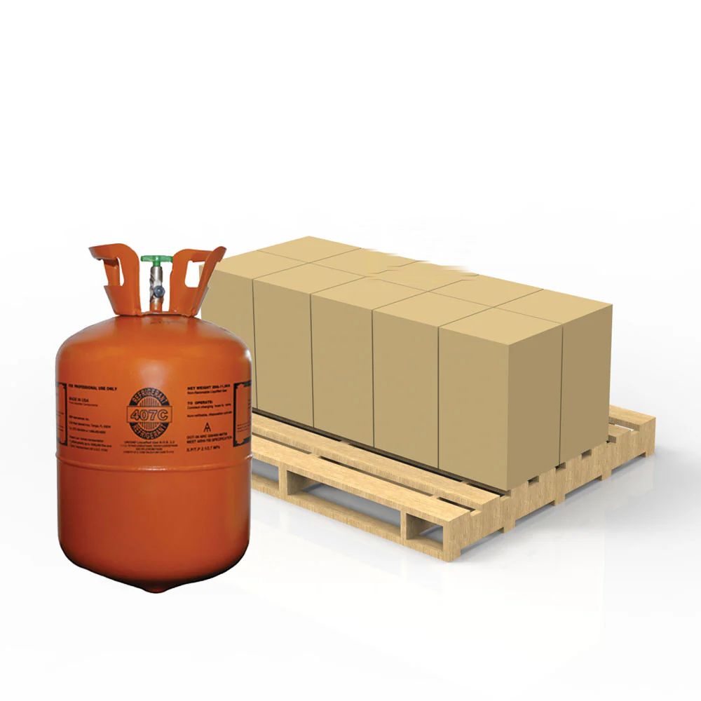 Refrigerant cylinders on a pallet