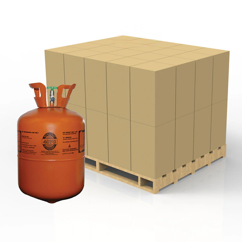 Refrigerant cylinders on a pallet