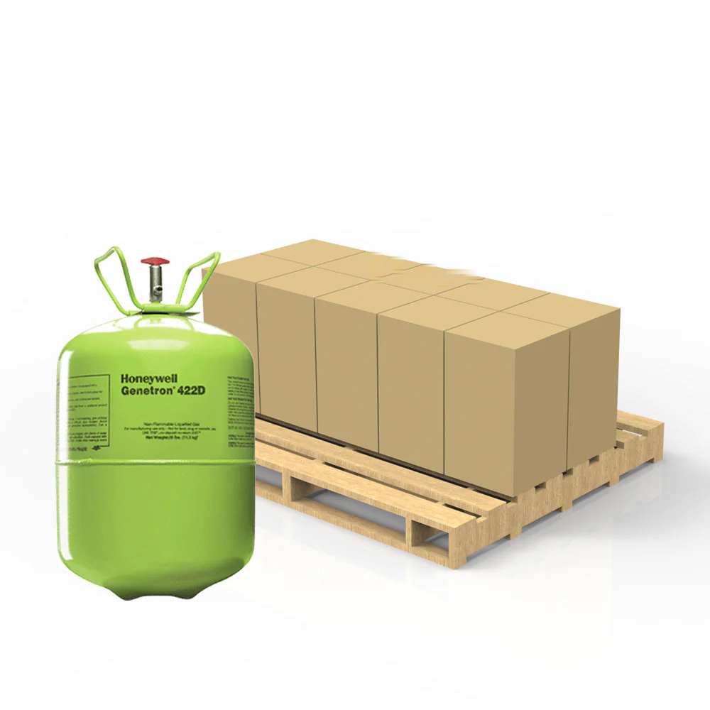 Refrigerant cylinders on a pallet