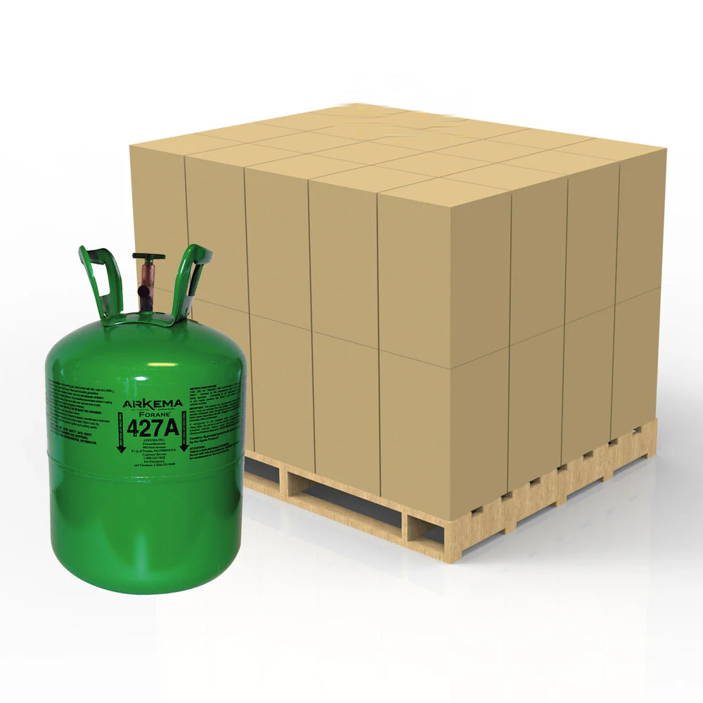 Refrigerant cylinders on a pallet