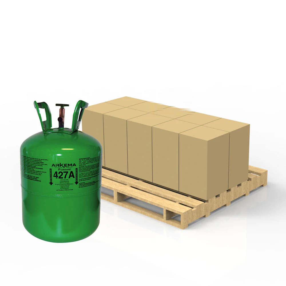 Refrigerant cylinders on a pallet