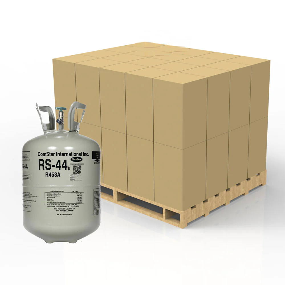 Refrigerant cylinders on a pallet