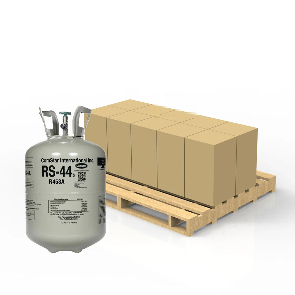 Refrigerant cylinders on a pallet